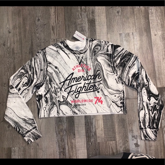 American Fighter Tops - American fighter cropped crewneck sweatshirt